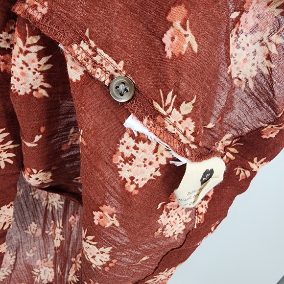 MADEWELL Ladder-Trim Ruffle Top in Homestead Bouquet Floral Cottagecore M - Picture 4 of 6